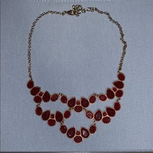 Red and Gold Statement Necklace